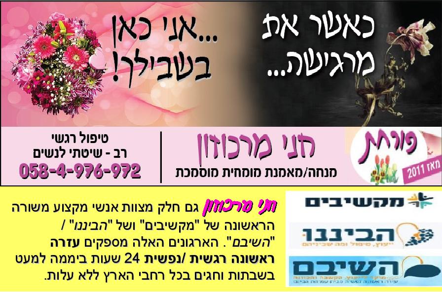Read more about the article פורחת – חני מרכוזון – טיפול רגשי רב-שיטתי לנשים
